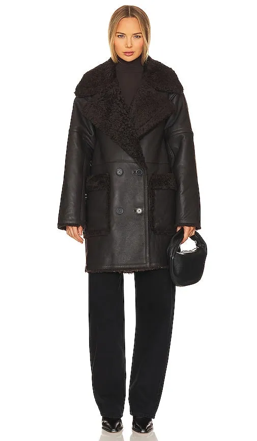 Citizens of Humanity Elodie Shearling Coat in Brown