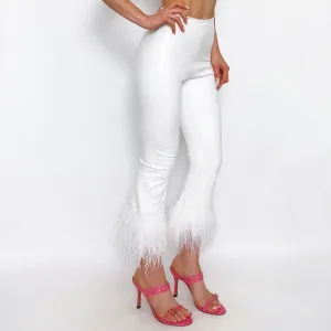 Commando White Faux Leather Feather Leggings