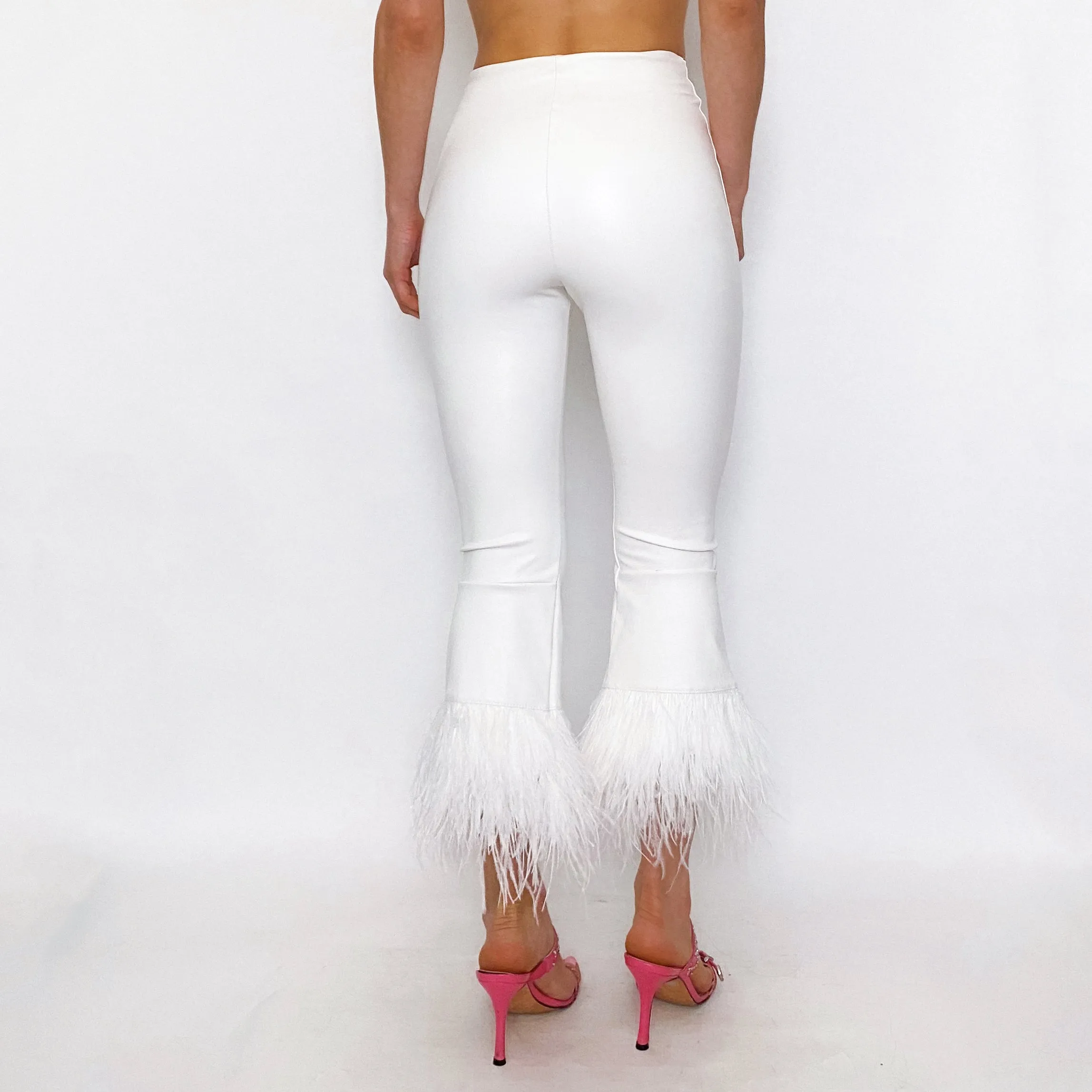 Commando White Faux Leather Feather Leggings
