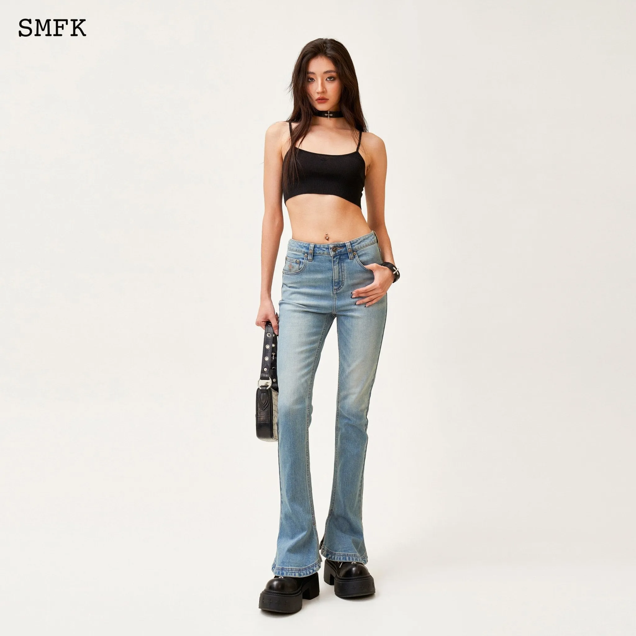 Compass Classic Horseshoe Flared Jeans Blue