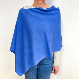 Cornflower Blue Cashmere Poncho One Size
