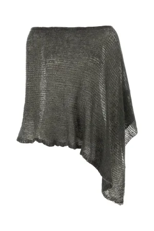 Dark grey nylon blend Ana poncho