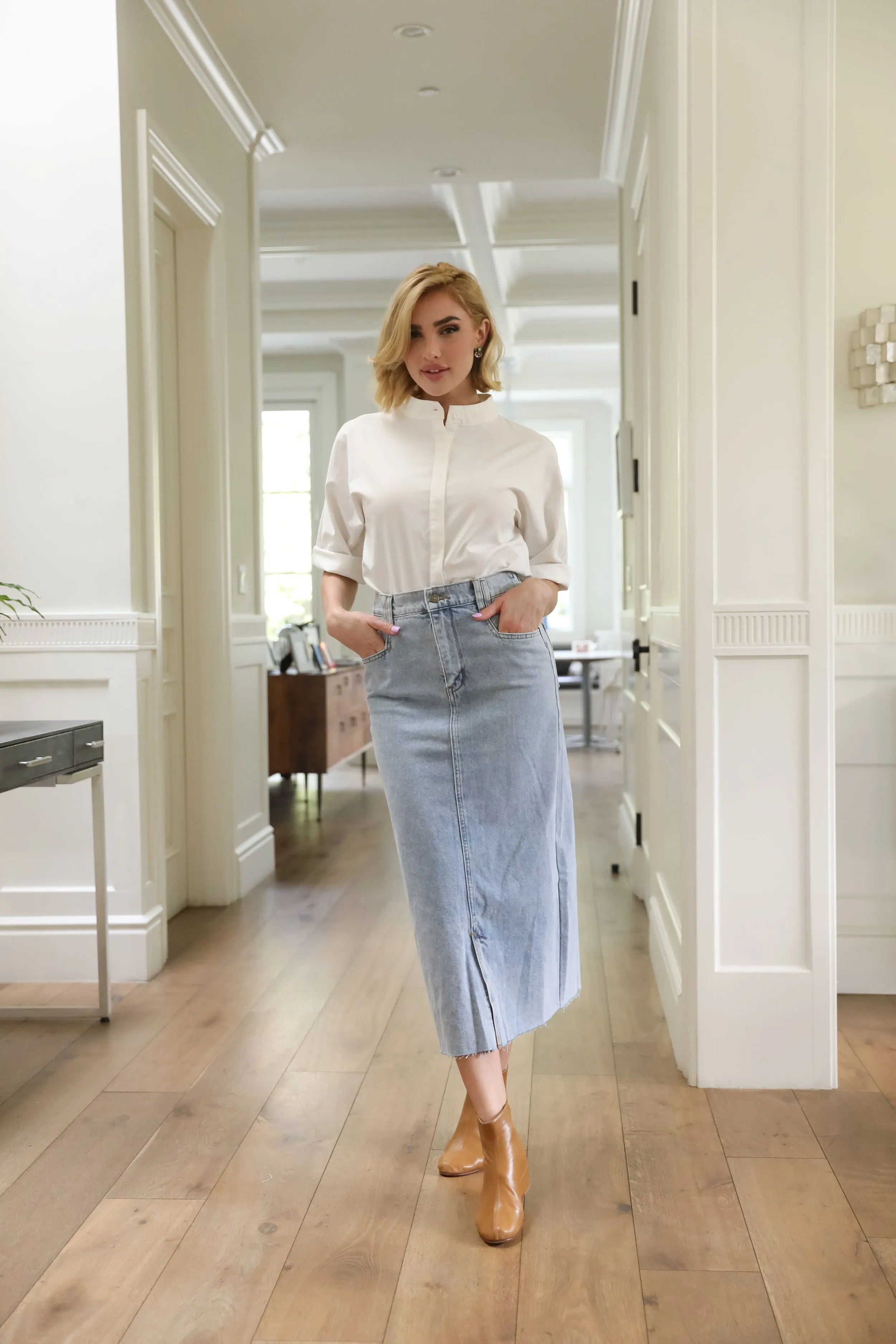 Denim Maxi Skirt