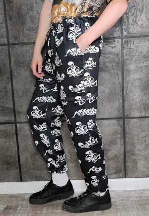Detachable Alien joggers handmade shorts UFO pants in black