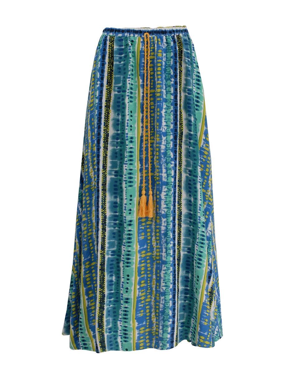 Drawstring Waist Maxi Skirt