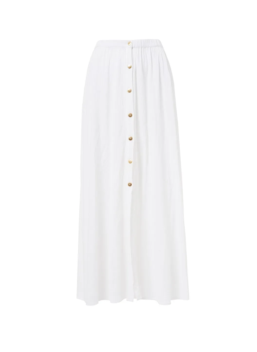 Dru White Button Down Maxi Skirt