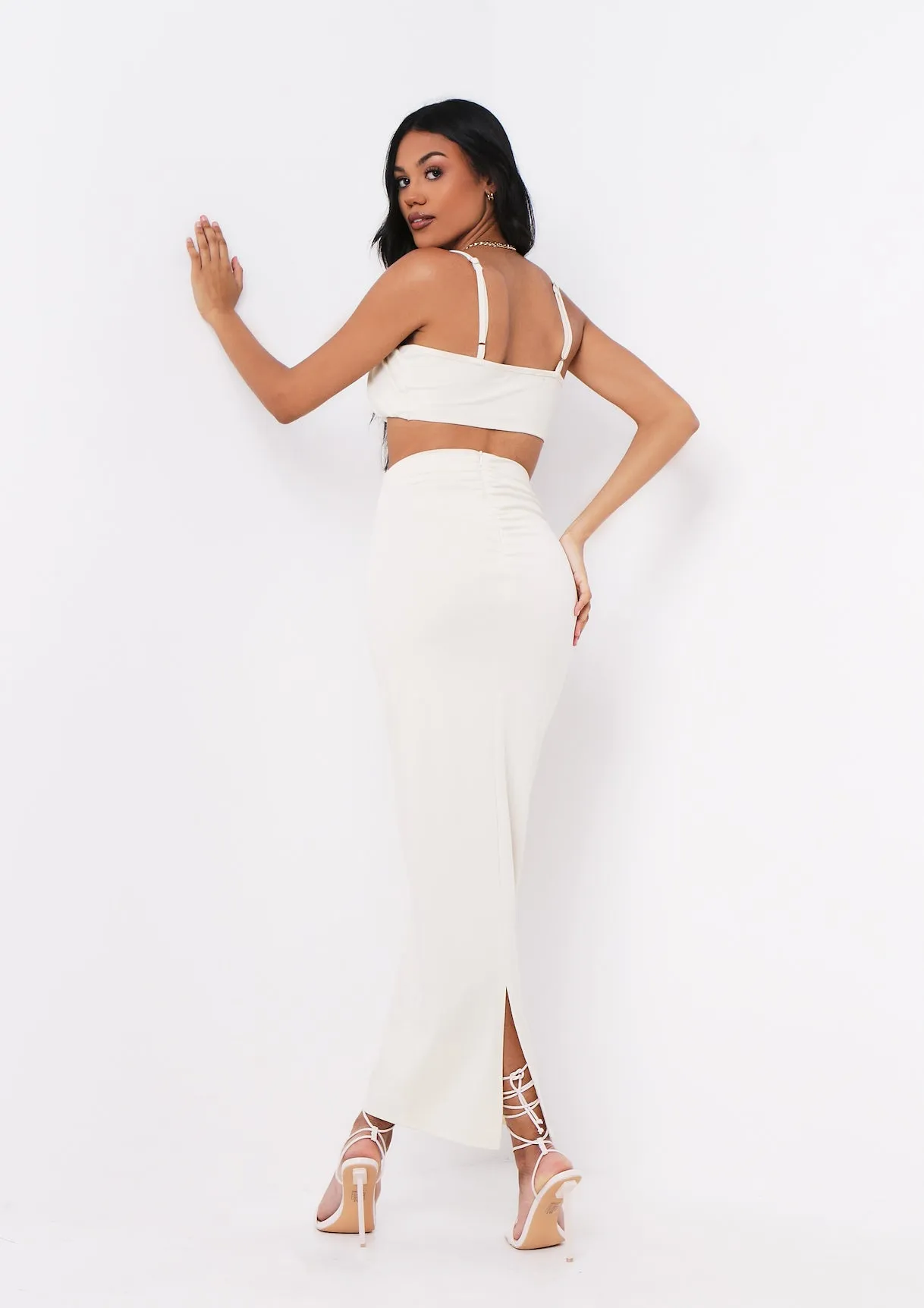 Dulcie Cream High Waisted Co-ord Maxi Skirt