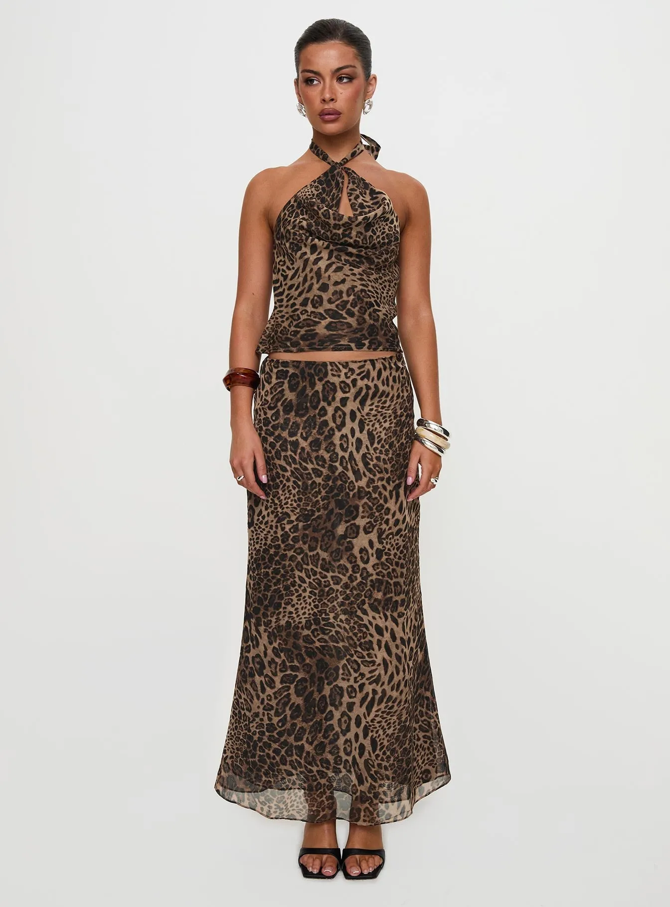Eleganza Maxi Skirt Leopard