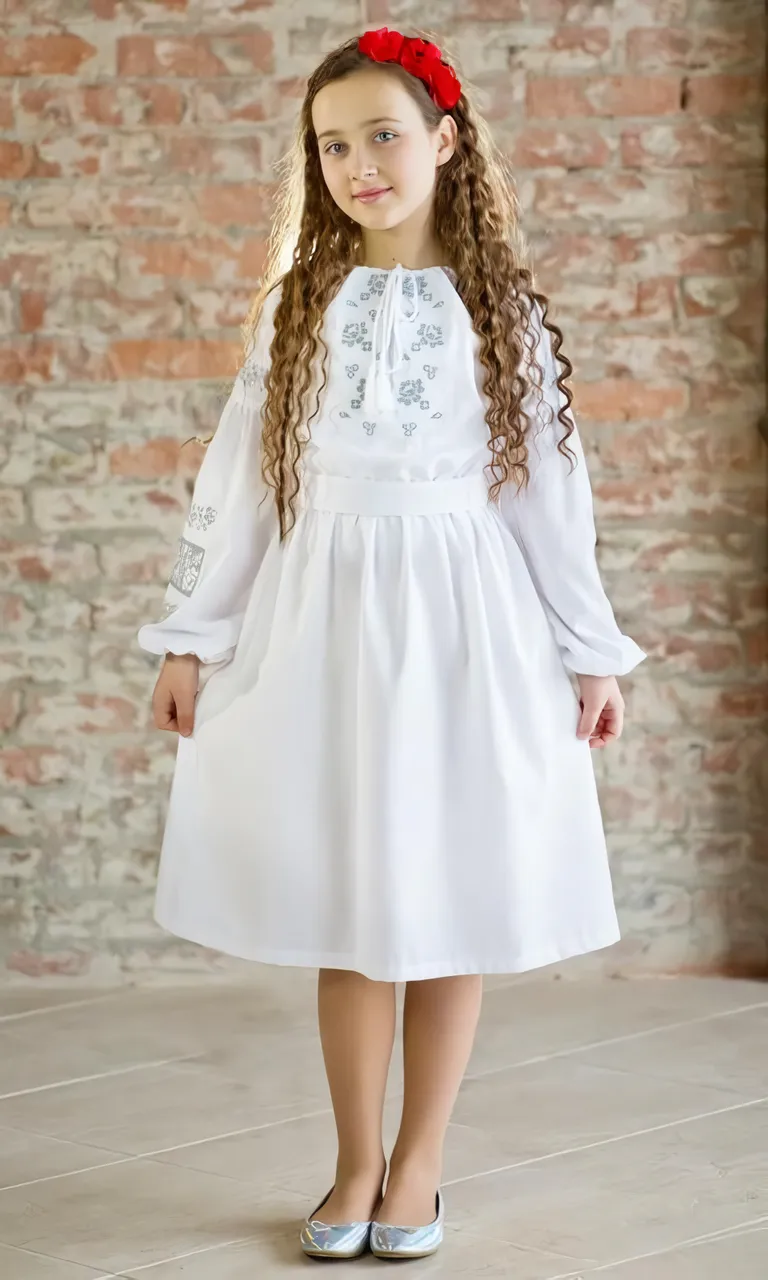 Embroidered dress for a girl