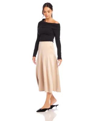 Faux Suede Maxi Skirt