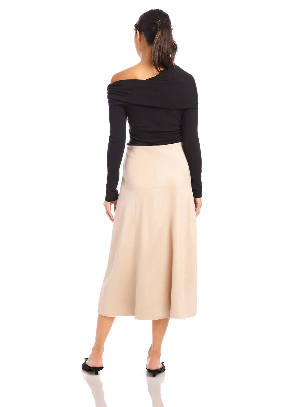 Faux Suede Maxi Skirt