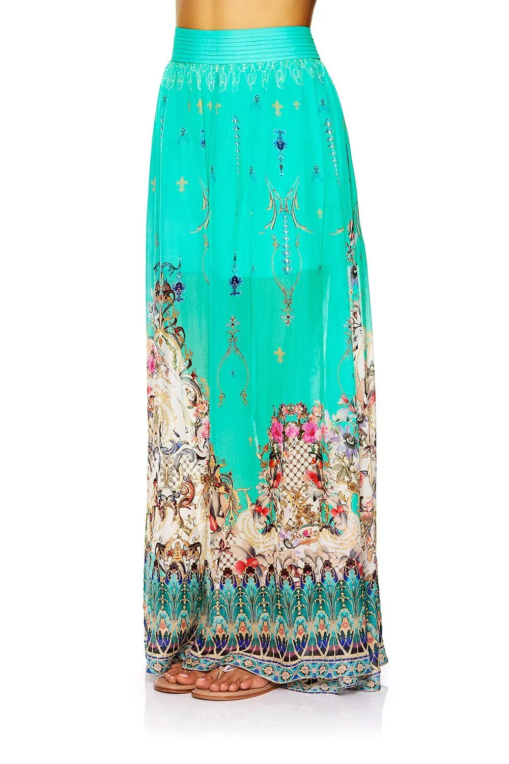 FLORAISON SKIRT WITH PINTUCK WITH BAND