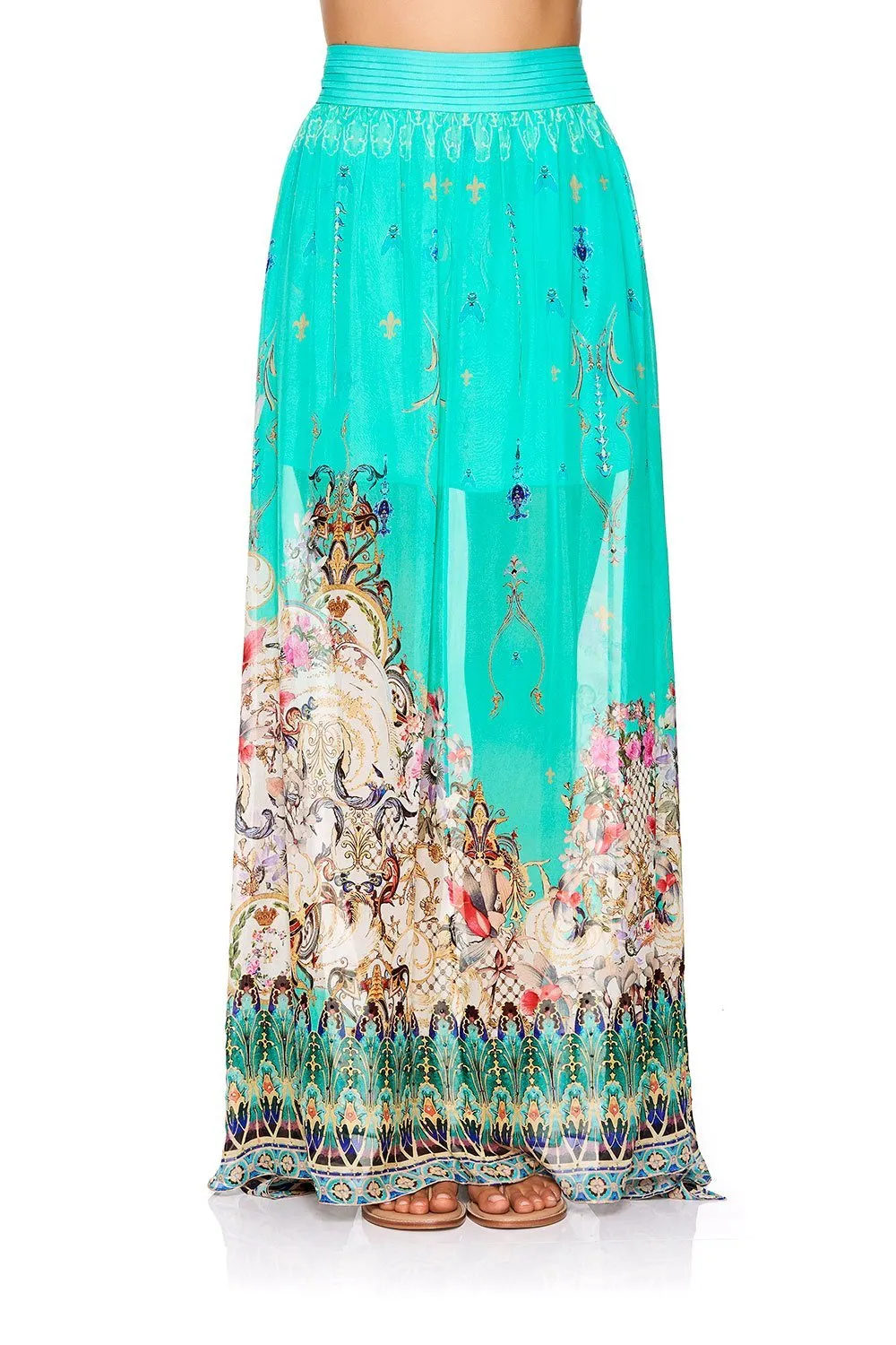 FLORAISON SKIRT WITH PINTUCK WITH BAND