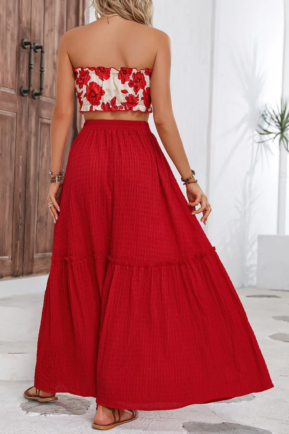 Floral Tube Top & Maxi Skirt Set