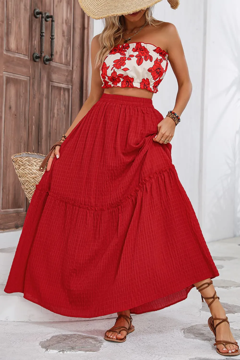 Floral Tube Top & Maxi Skirt Set