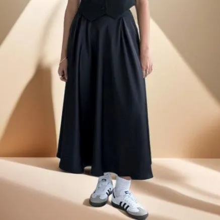 Flowing Satin Maxi Skirt