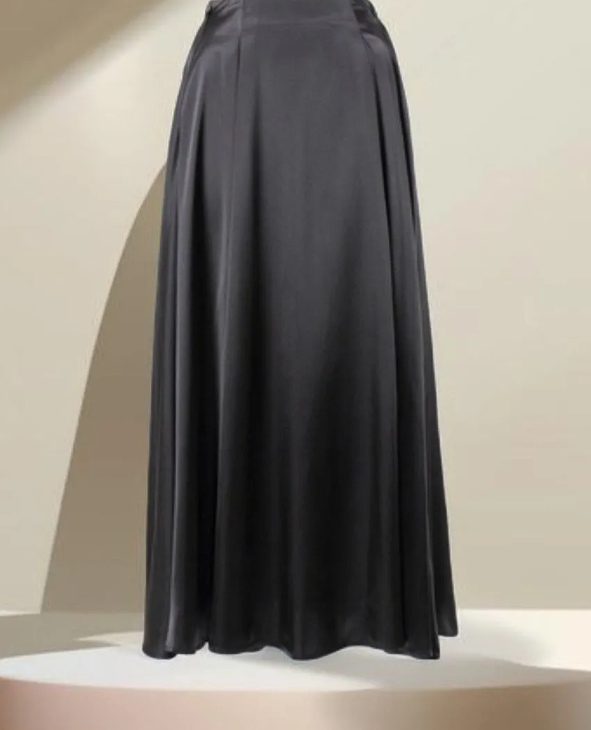 Flowing Satin Maxi Skirt