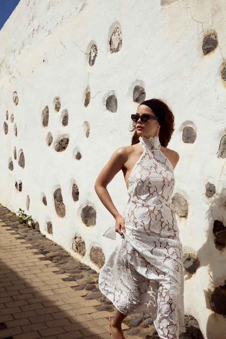For Love & Lemons Astoria Lace Maxi Dress - White
