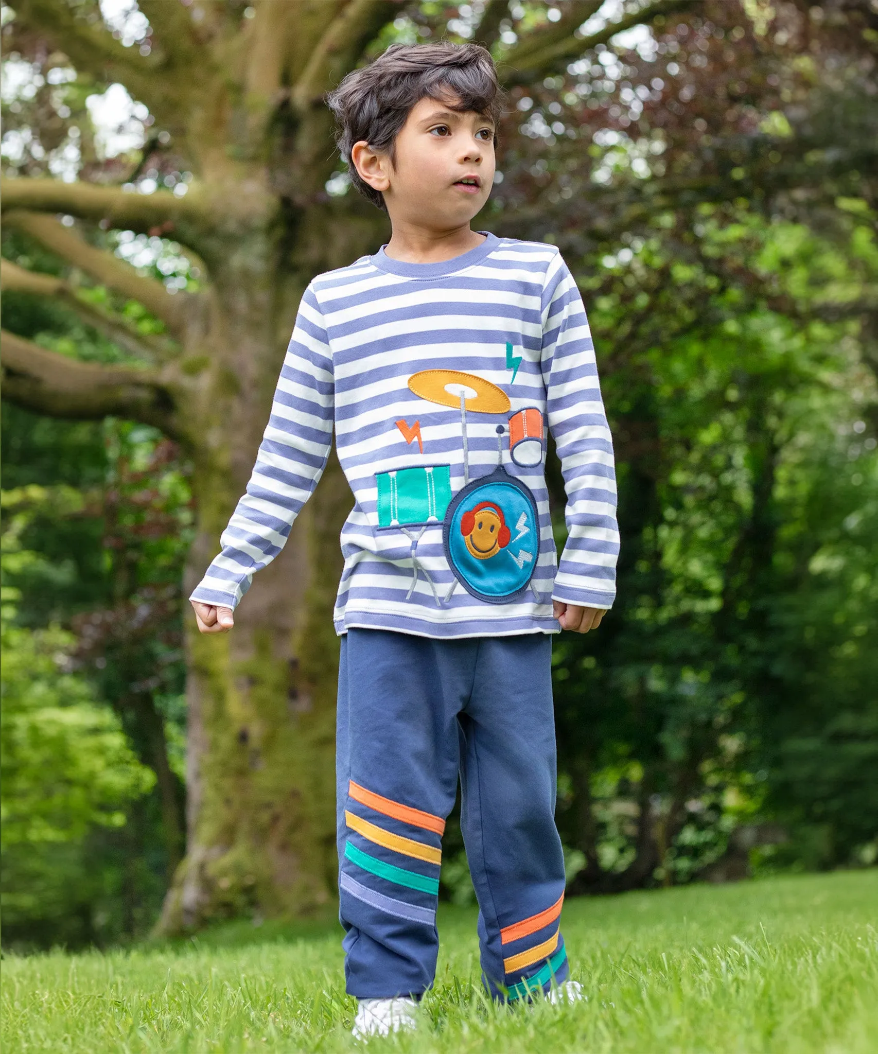 Frugi Perrin Parsnip Jogger - Navy Blue/Stripe