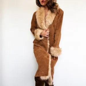 Furry Tan Leather Penny Lane Coat