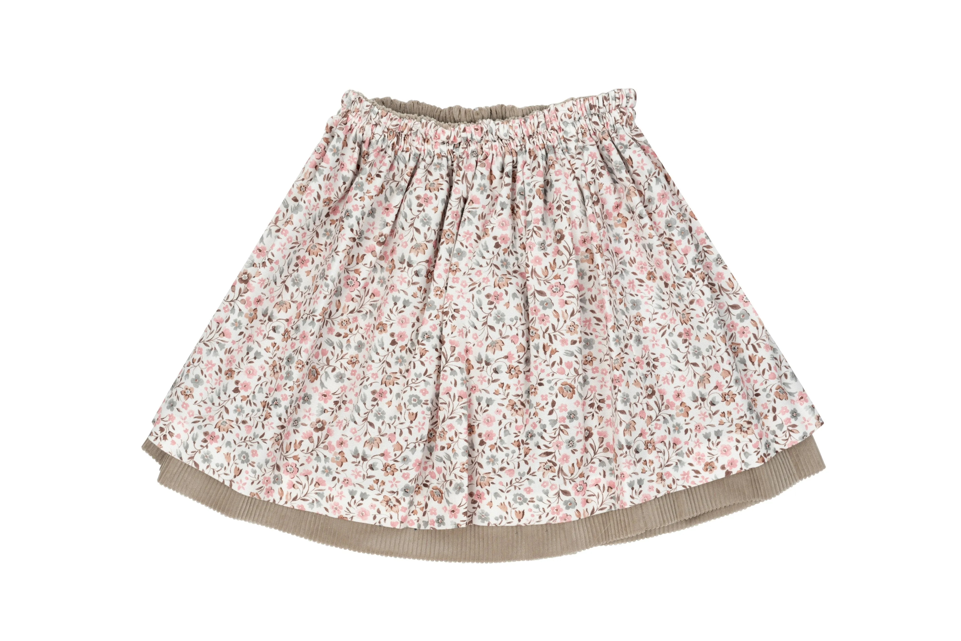 Giuditta Double Skirt - Beige and Pink