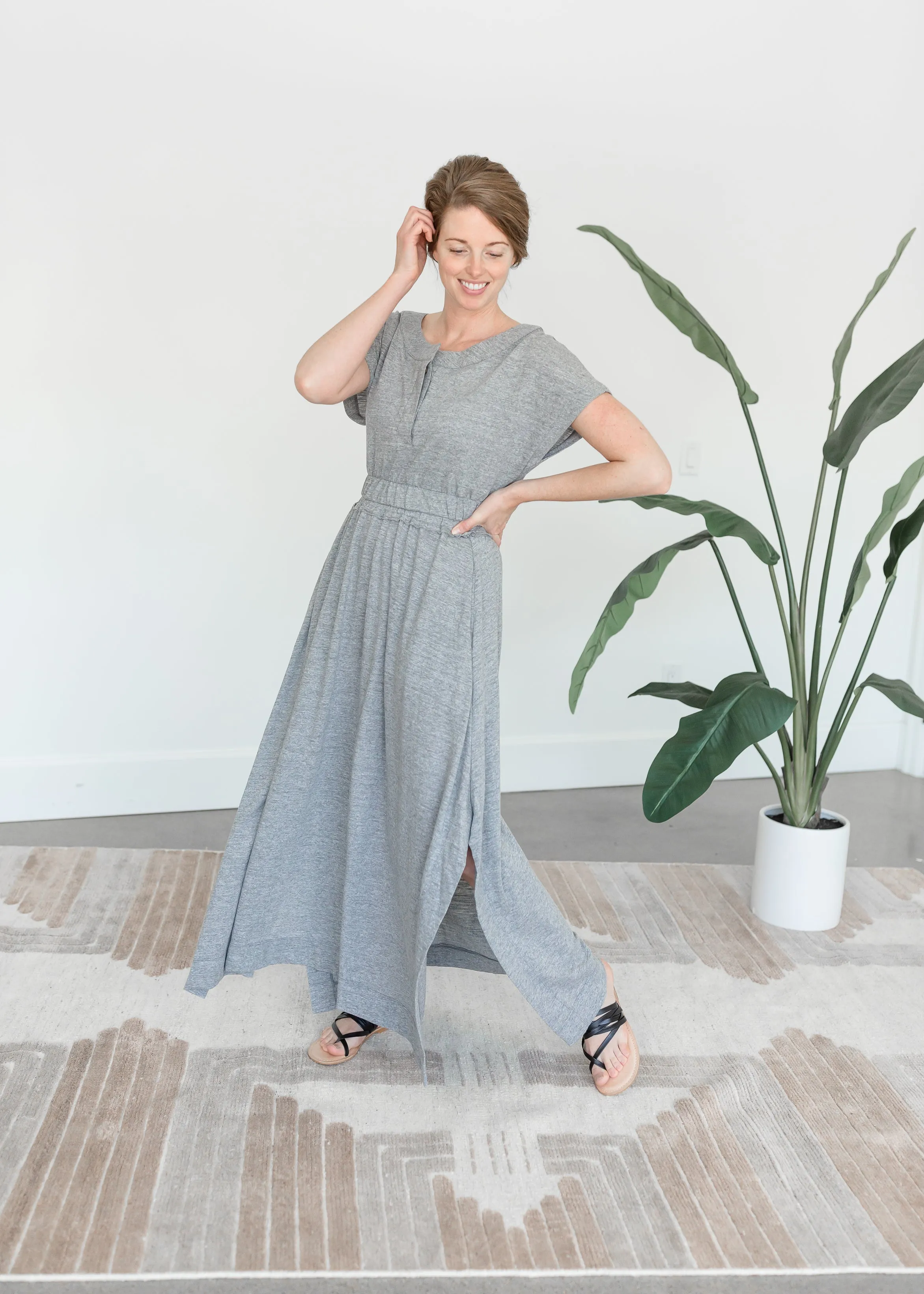 Gray Side Slit Maxi Skirt - FINAL SALE