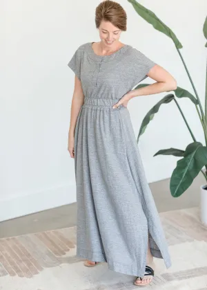 Gray Side Slit Maxi Skirt - FINAL SALE
