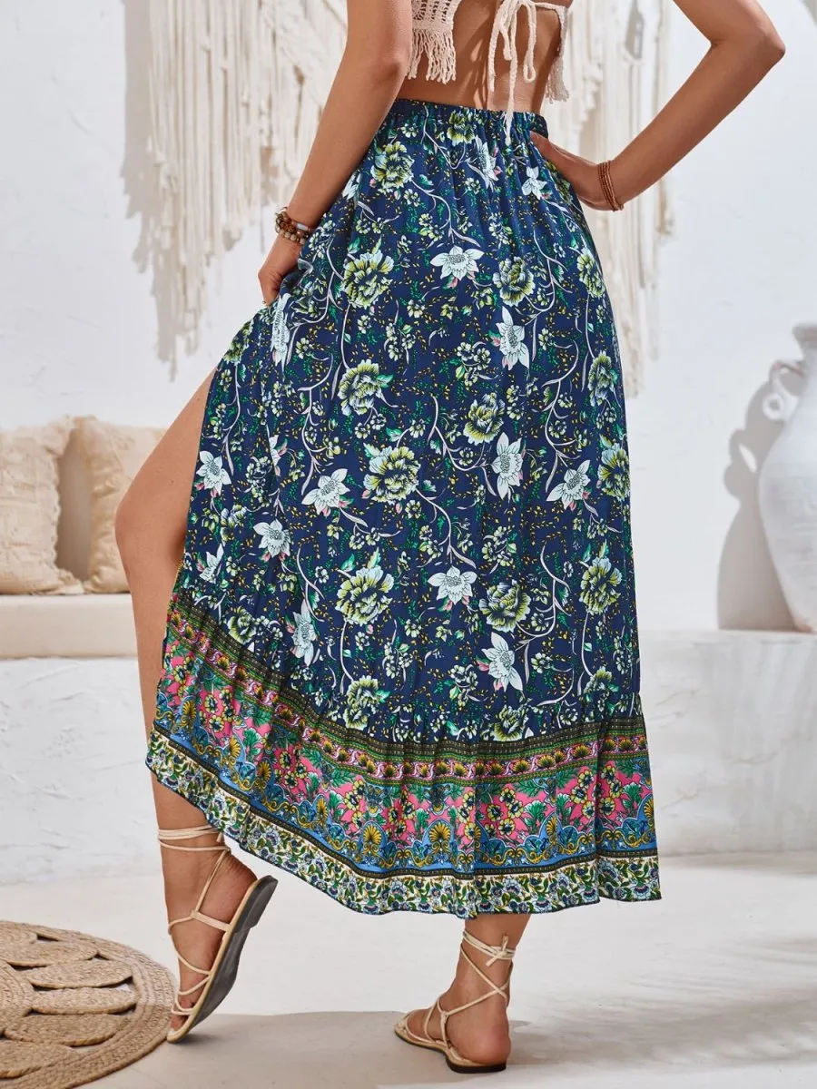 Gypsy Dream Boho Chic Floral Maxi Skirt
