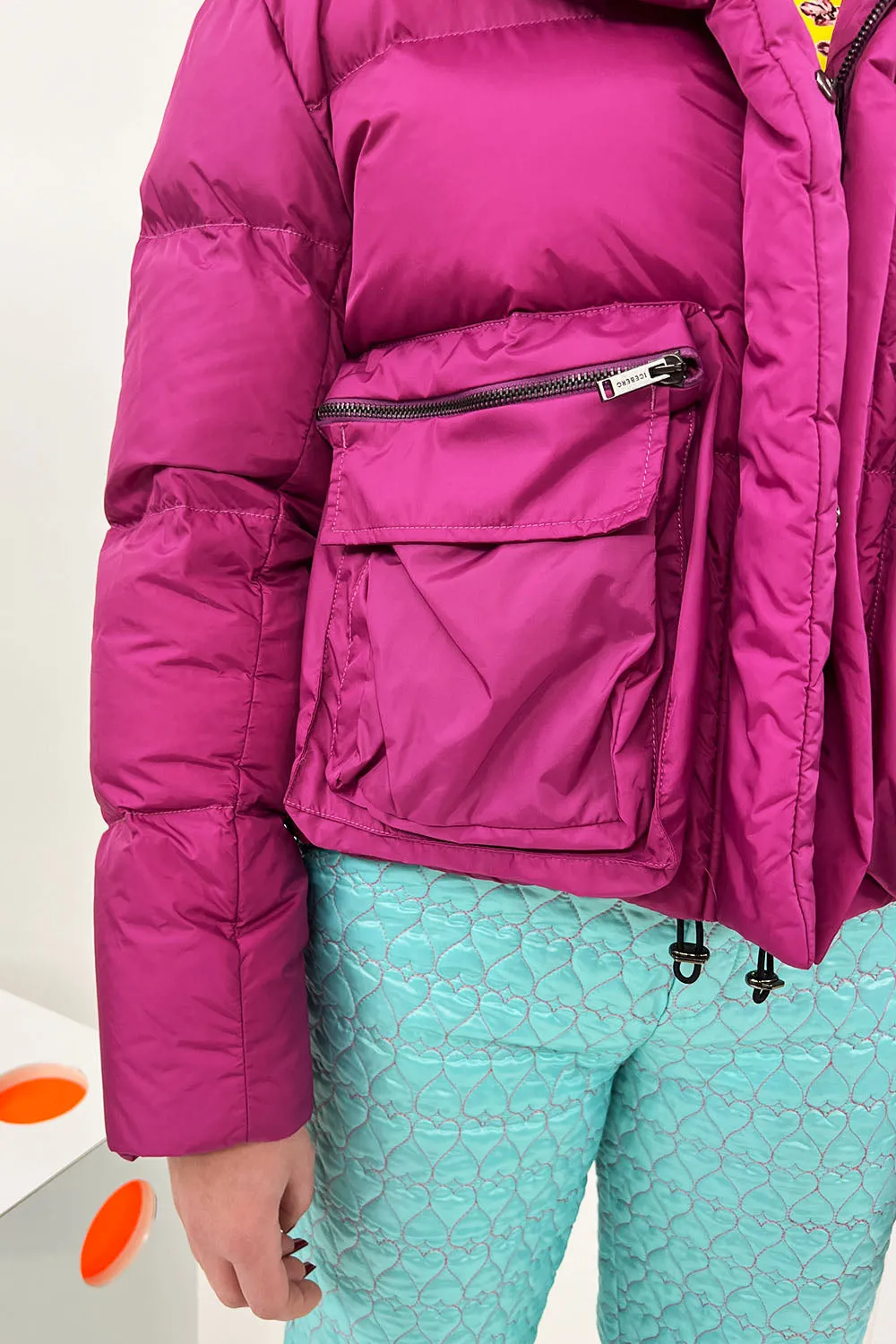 Iceberg- Down Jacket: Fuchsia