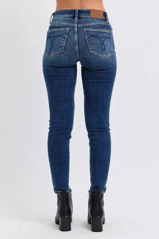Judy Blue Full Size Mid-Rise Waist Skinny Jeans with Thermal Lining