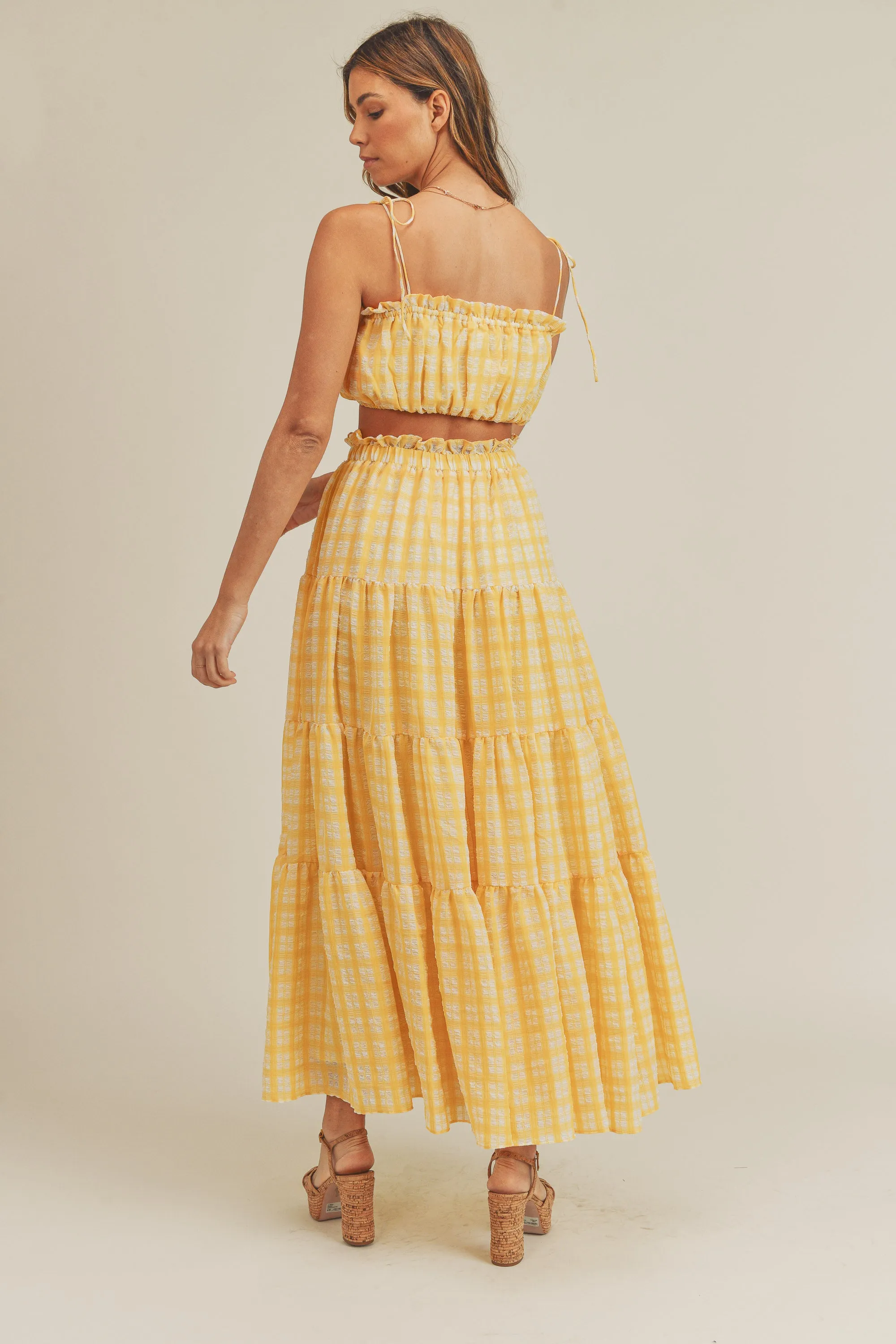 KALI PLAID TUBE TOP & MAXI SKIRT SET