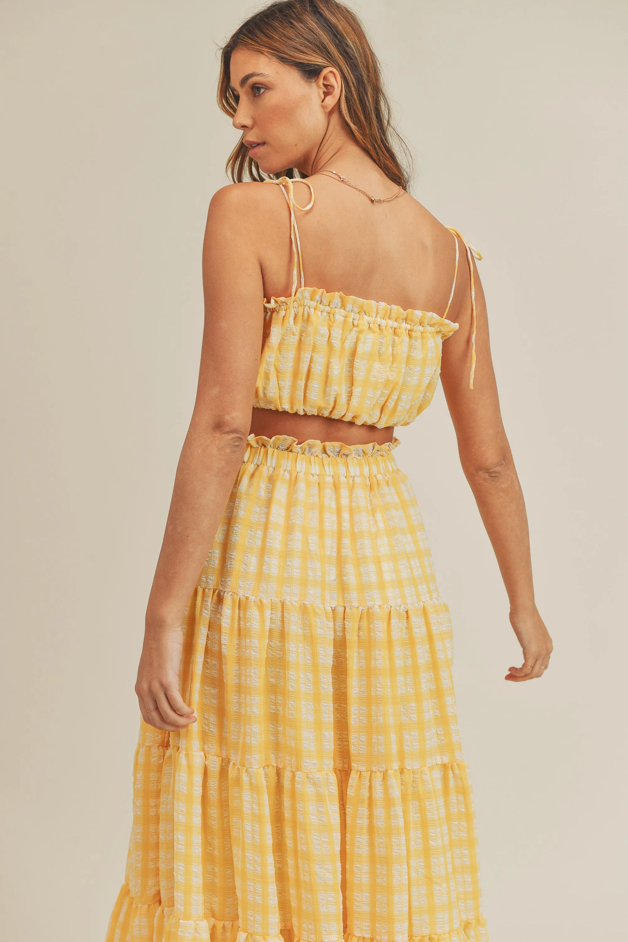 KALI PLAID TUBE TOP & MAXI SKIRT SET