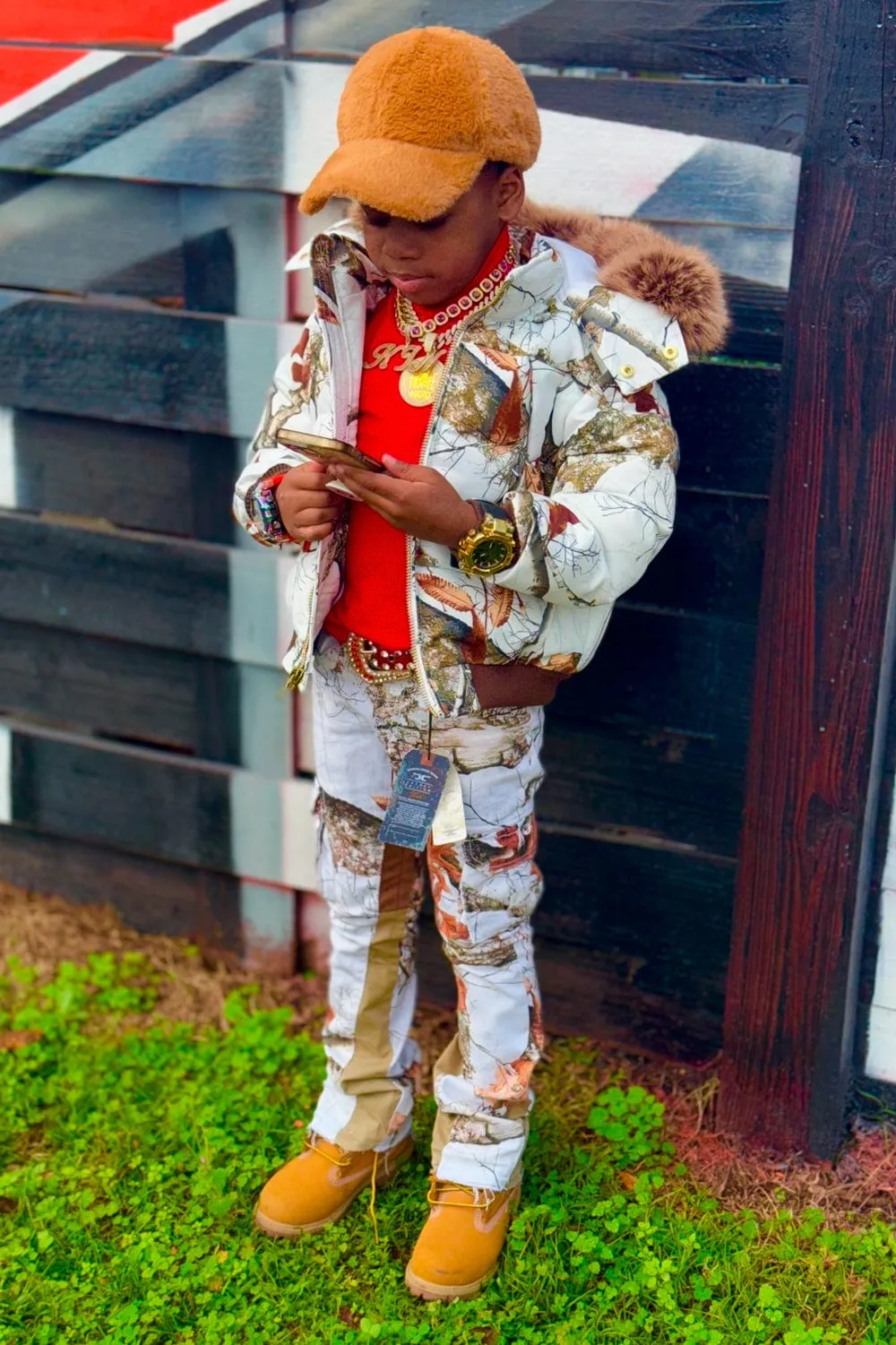 Kids Cross Bay Bomber Jacket (Snow Camo)