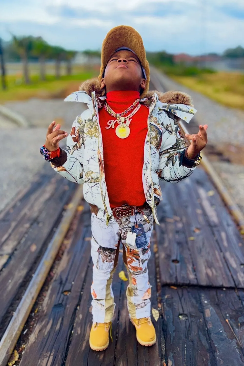 Kids Cross Bay Bomber Jacket (Snow Camo)