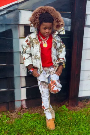 Kids Cross Bay Bomber Jacket (Snow Camo)
