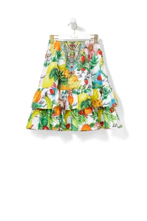 KIDS LONG TIERED SKIRT THERE'S NO PLACE LIKE RIO