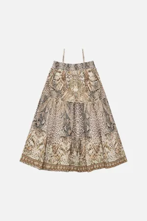 KIDS SHIRRED WAIST MAXI DRESS 4-10 LOOKING GLASS HOUSES