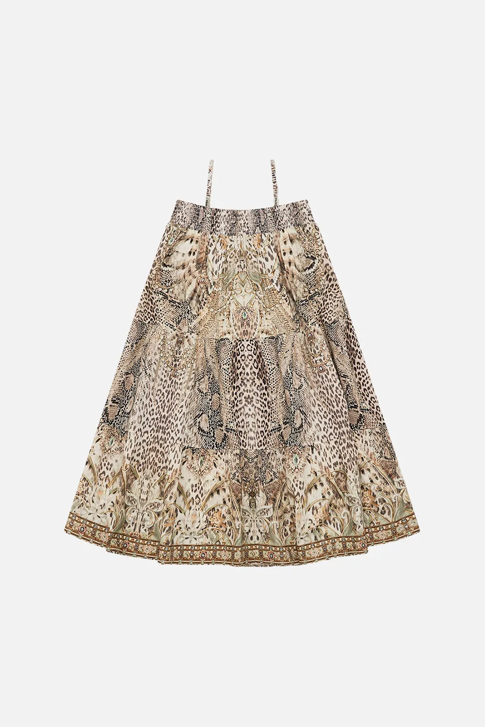 KIDS SHIRRED WAIST MAXI DRESS 4-10 LOOKING GLASS HOUSES