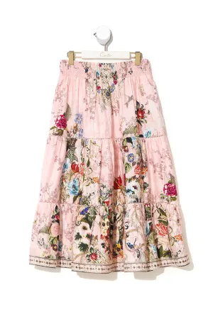KIDS SHIRRED WAIST MAXI SKIRT 4-10 YOUNG HEARTS