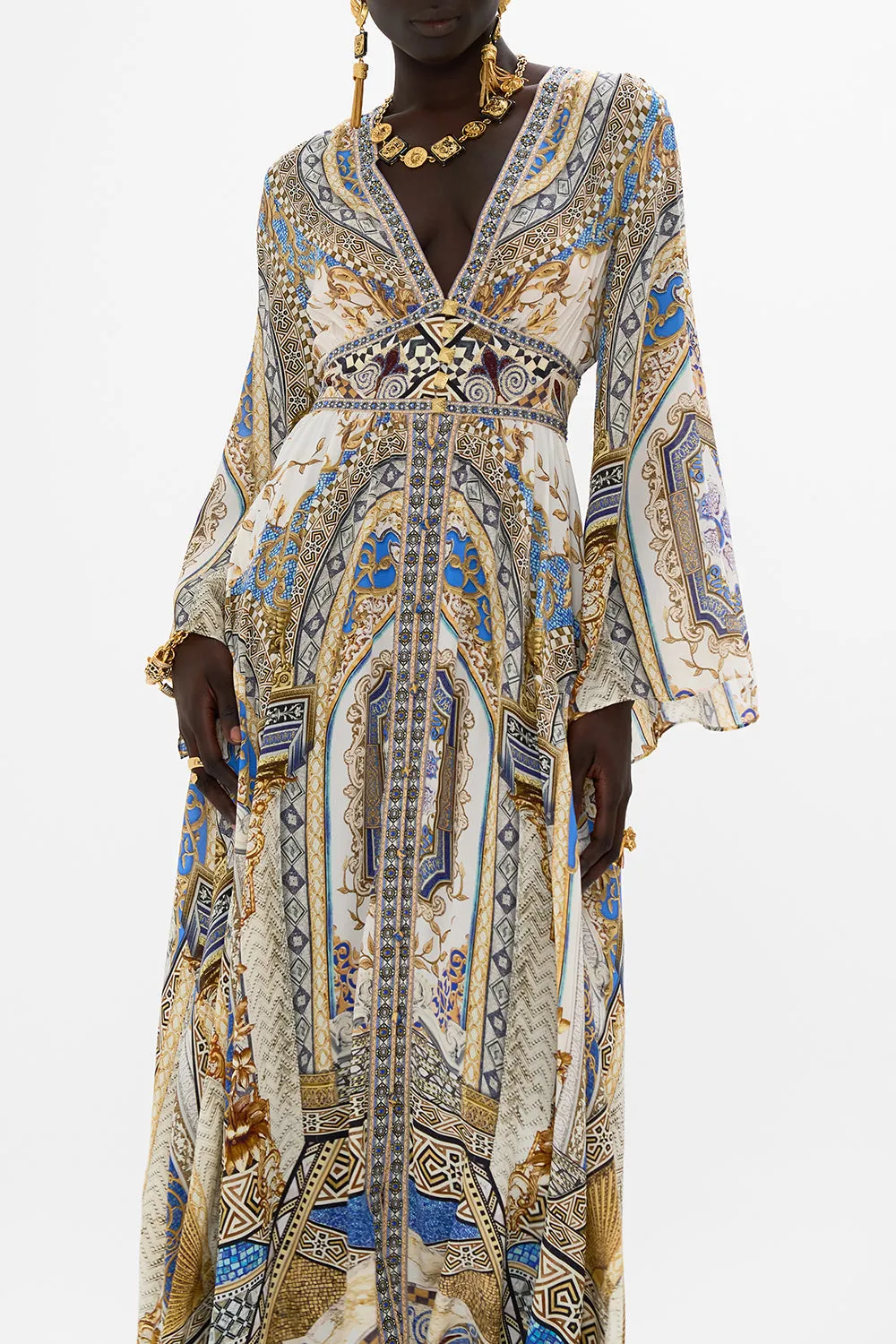 KIMONO SLEEVE DRESS WITH SHIRRING DETAIL MAKE ME YOUR MOSAIC