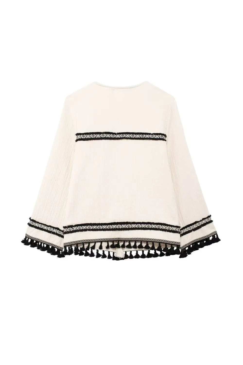 ‘Leah’ Tassel Trim Jacket Coat