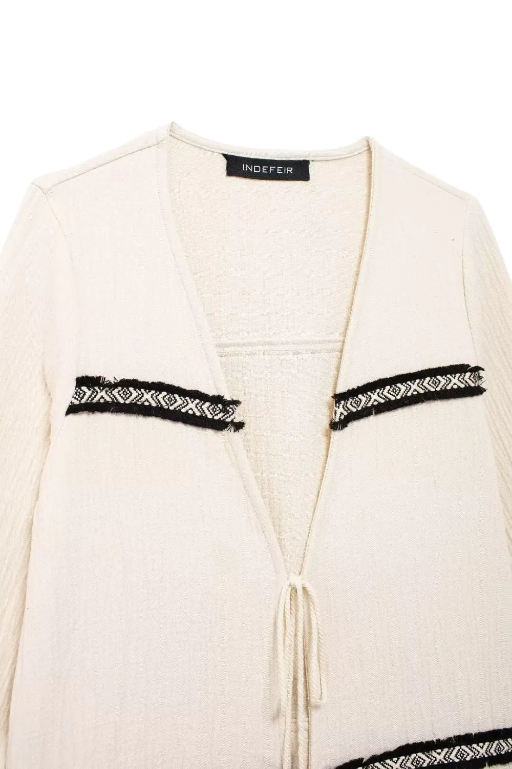 ‘Leah’ Tassel Trim Jacket Coat