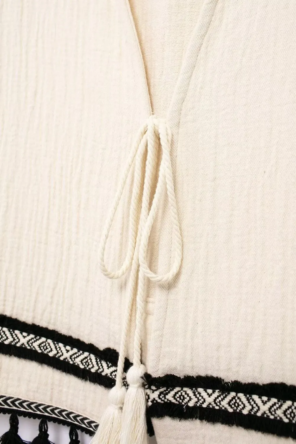 ‘Leah’ Tassel Trim Jacket Coat
