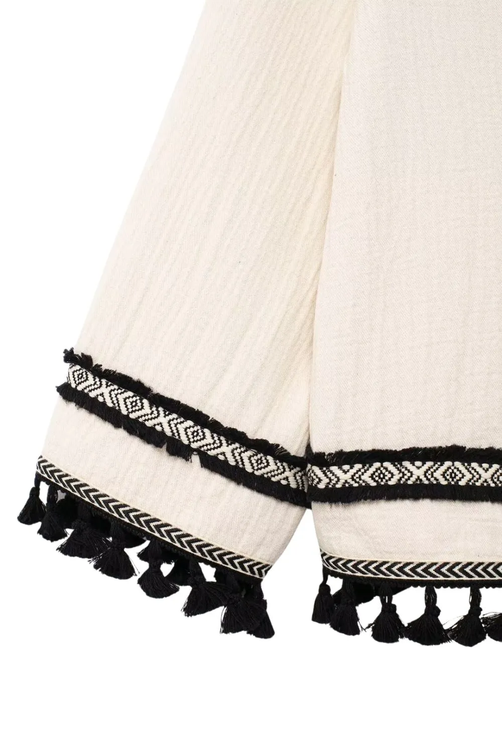 ‘Leah’ Tassel Trim Jacket Coat