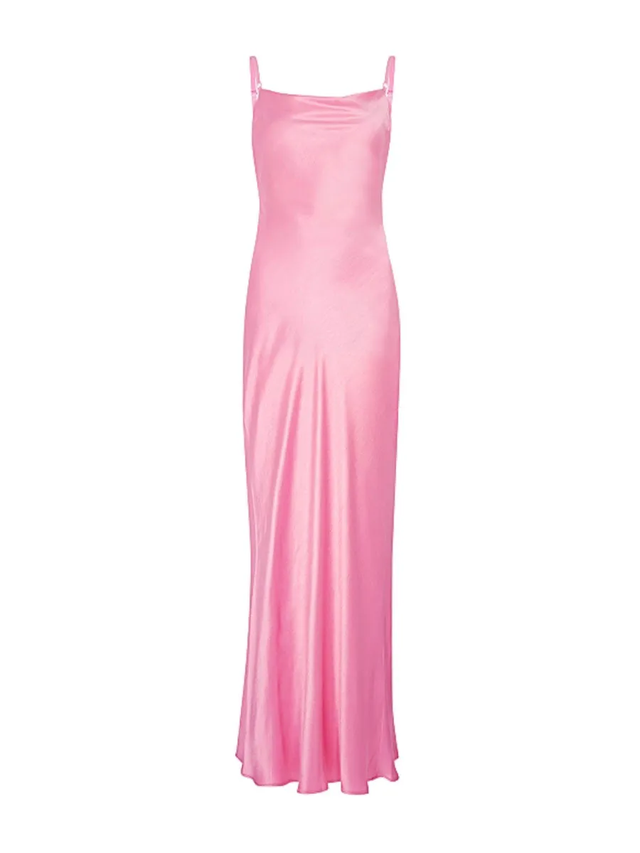 Mali Satin Maxi Dress Pink