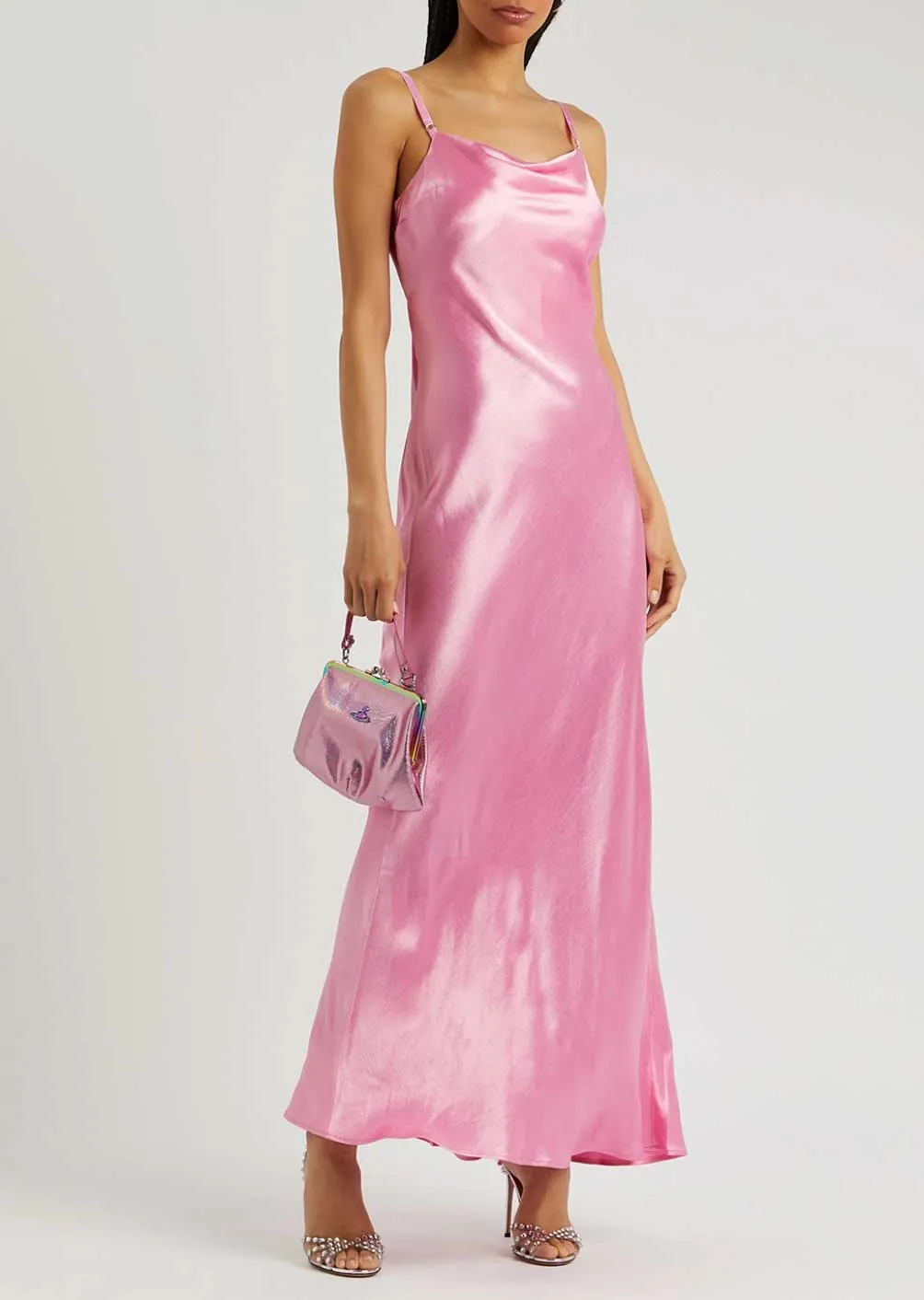 Mali Satin Maxi Dress Pink