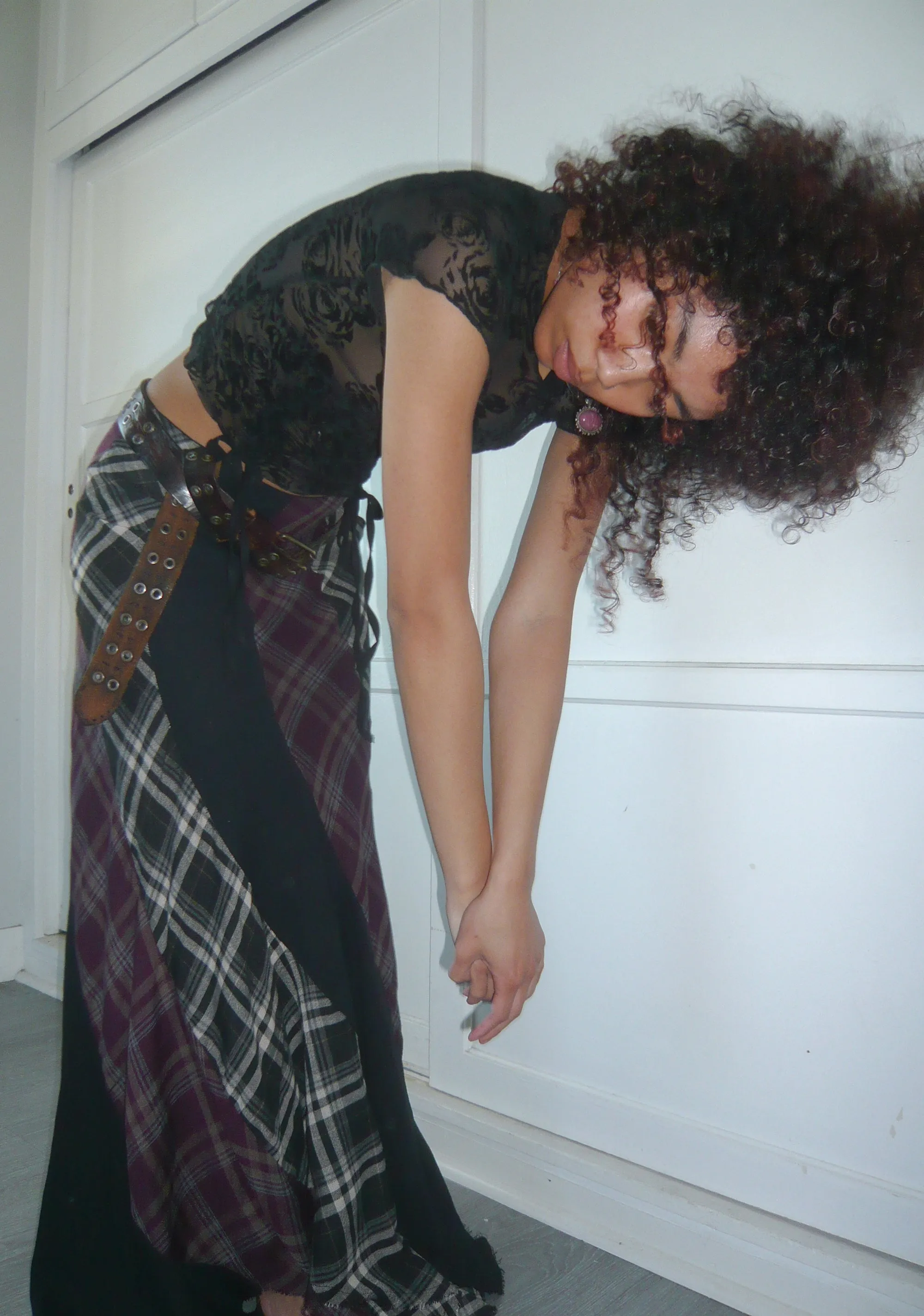 Masterpiece Moda Plaid Maxi Skirt