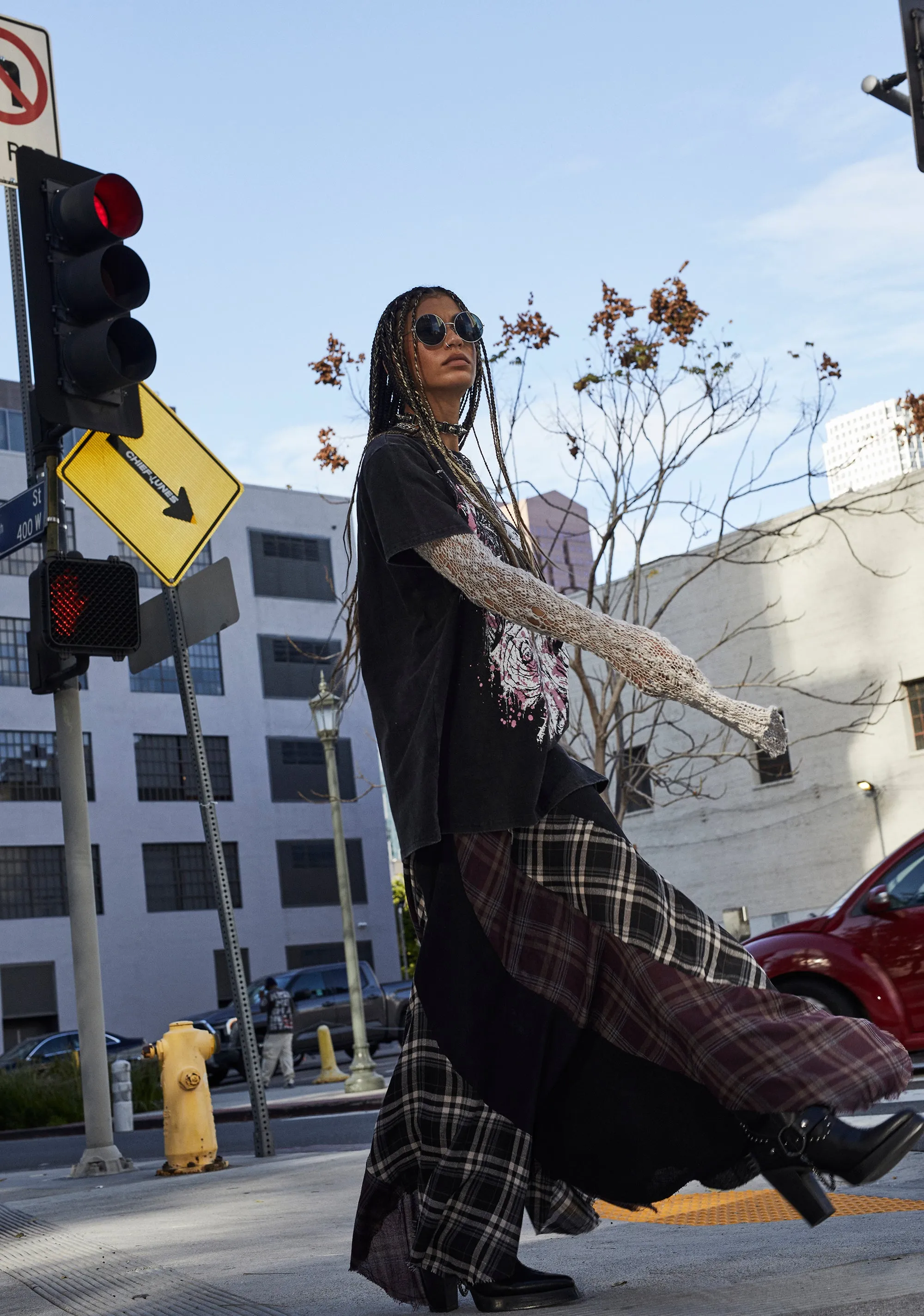 Masterpiece Moda Plaid Maxi Skirt