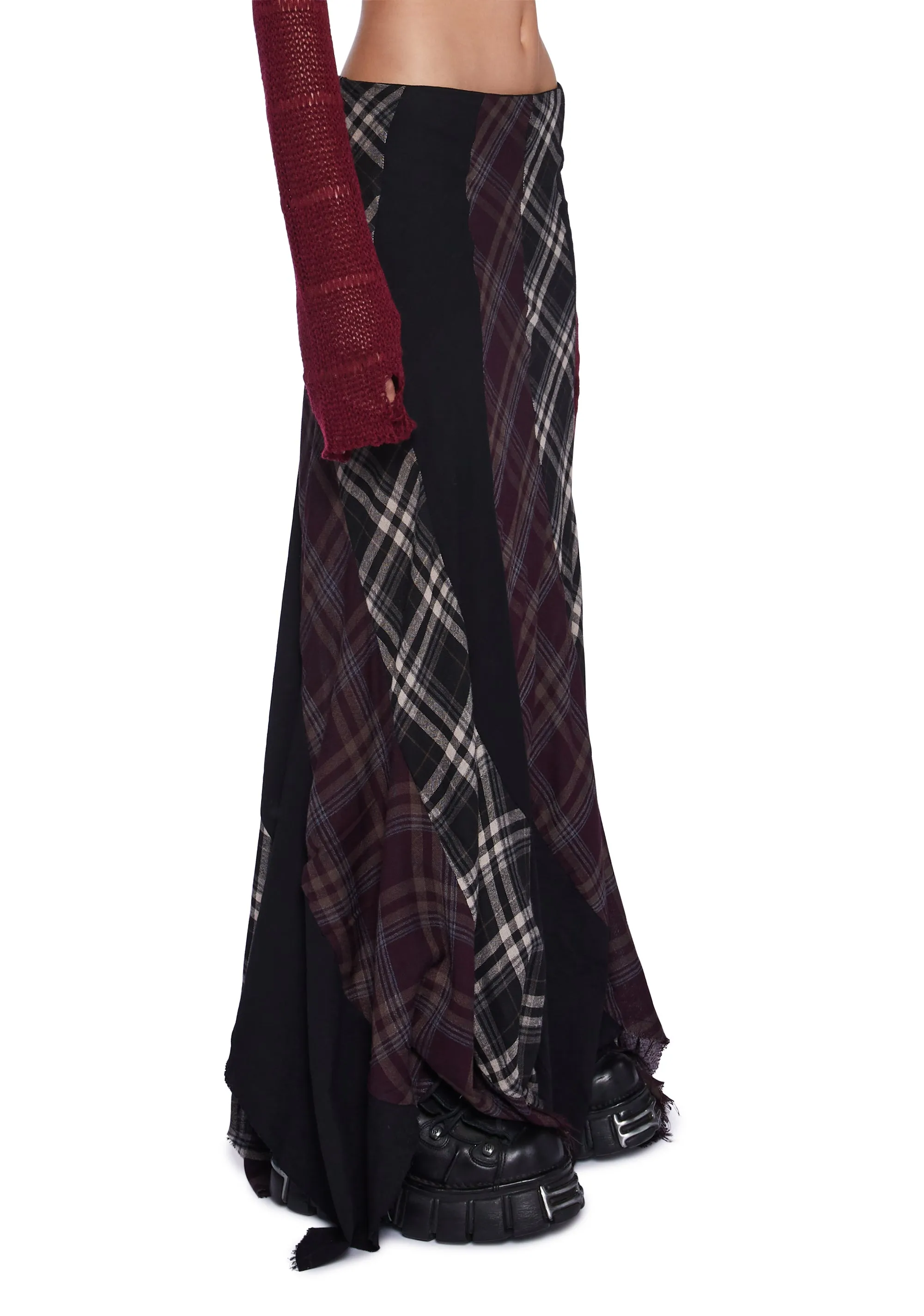 Masterpiece Moda Plaid Maxi Skirt