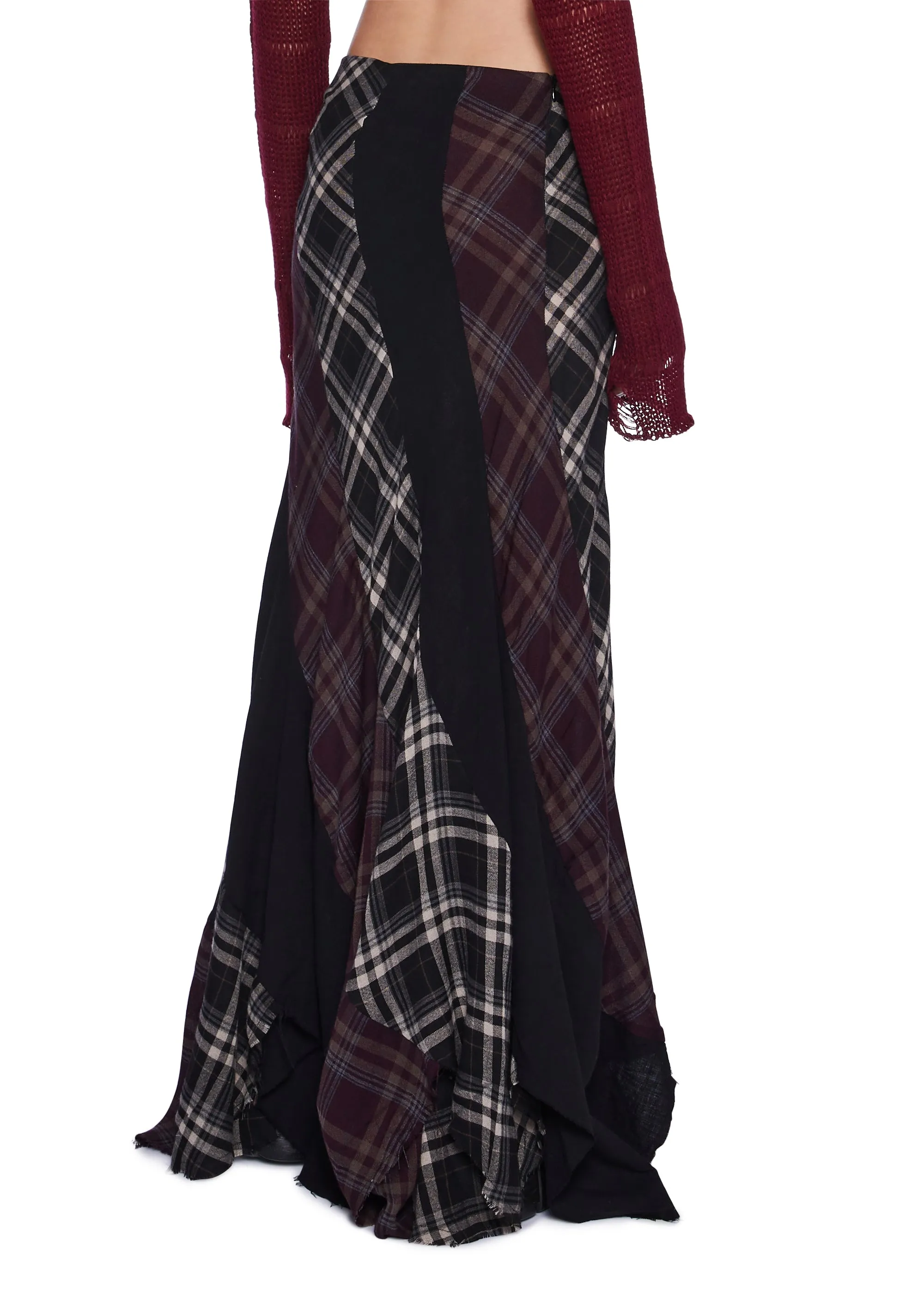 Masterpiece Moda Plaid Maxi Skirt